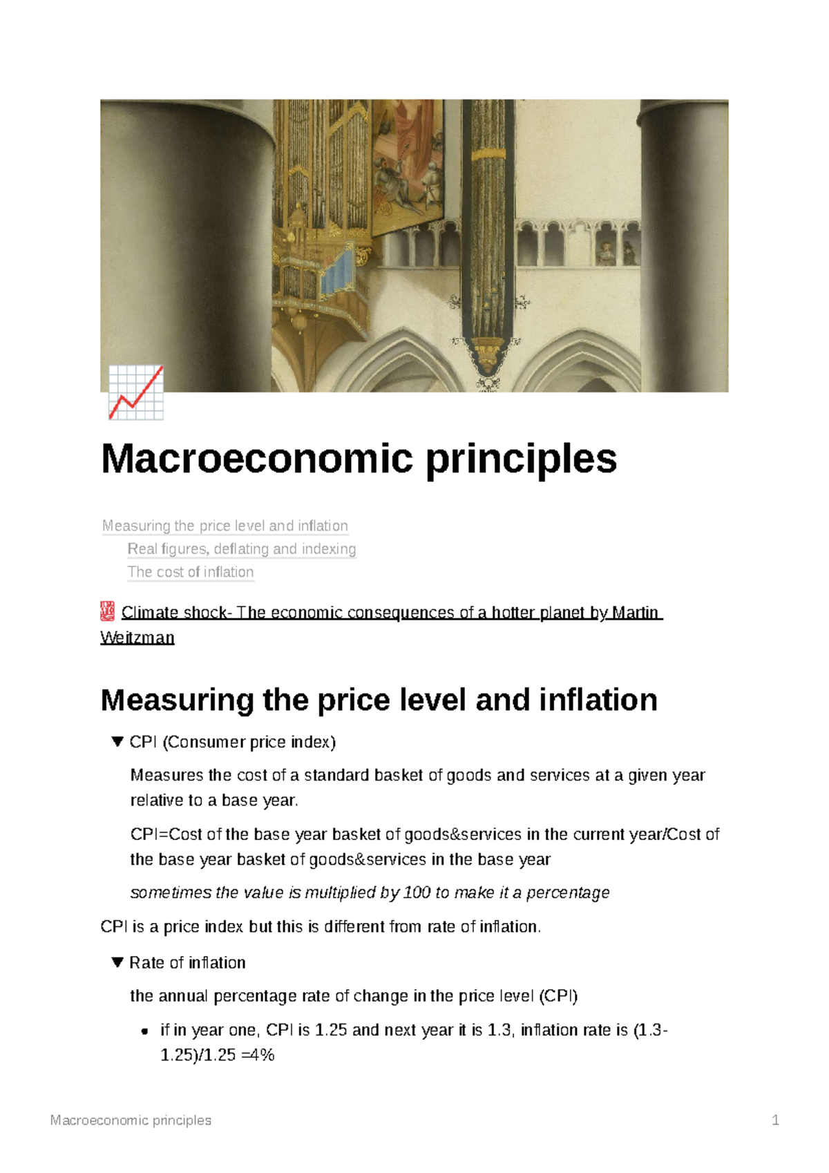 Macro principlesMeasuring price level and inflation Macroeconomic