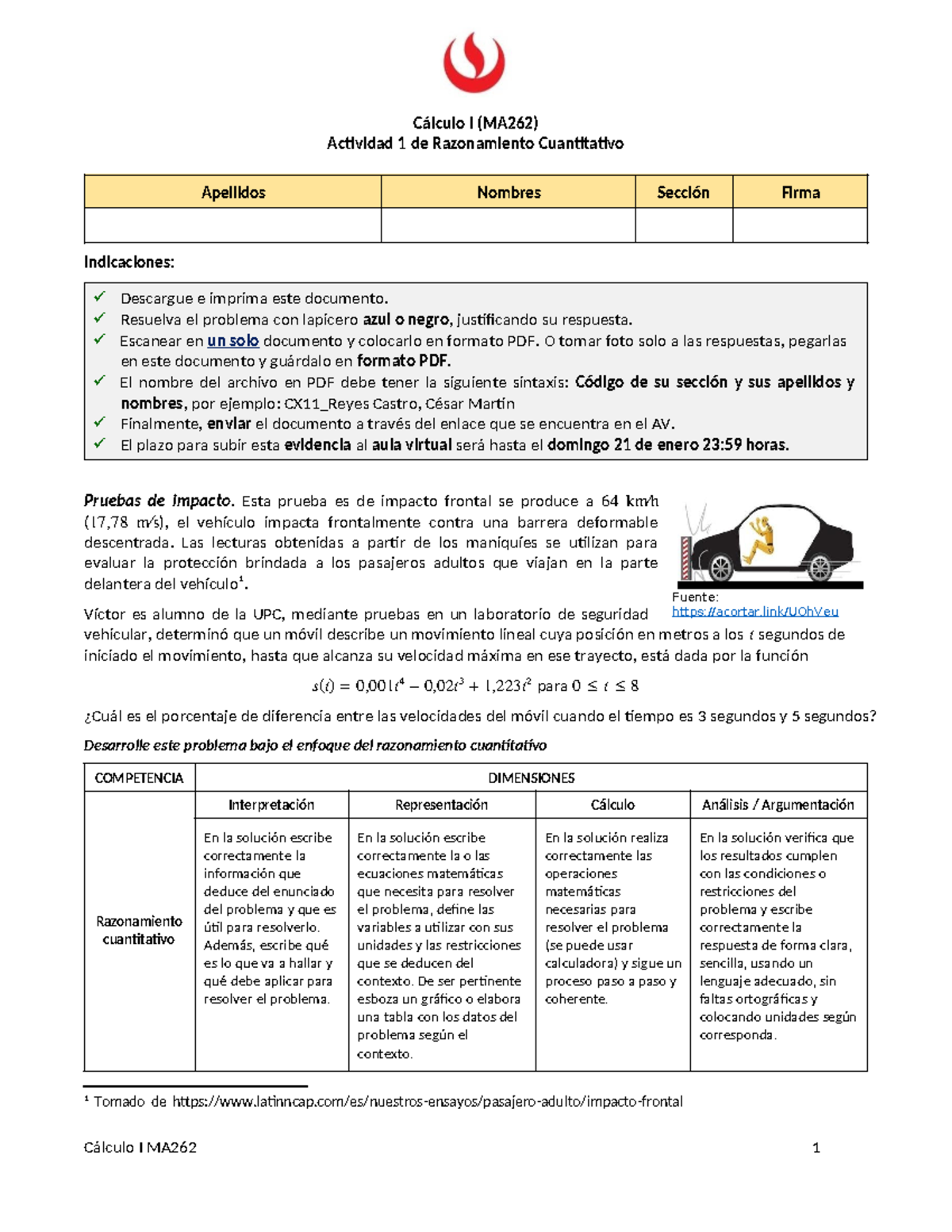 Actividad 1 RC Movimiento Rectil NEO - Descargue E Imprima Este ...