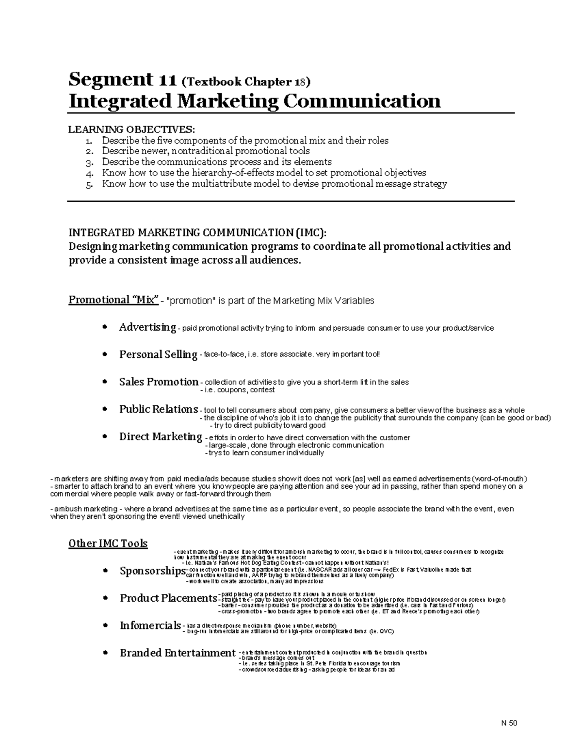 Integrated Marketing Communications - MAR 3023 - University Of Florida ...