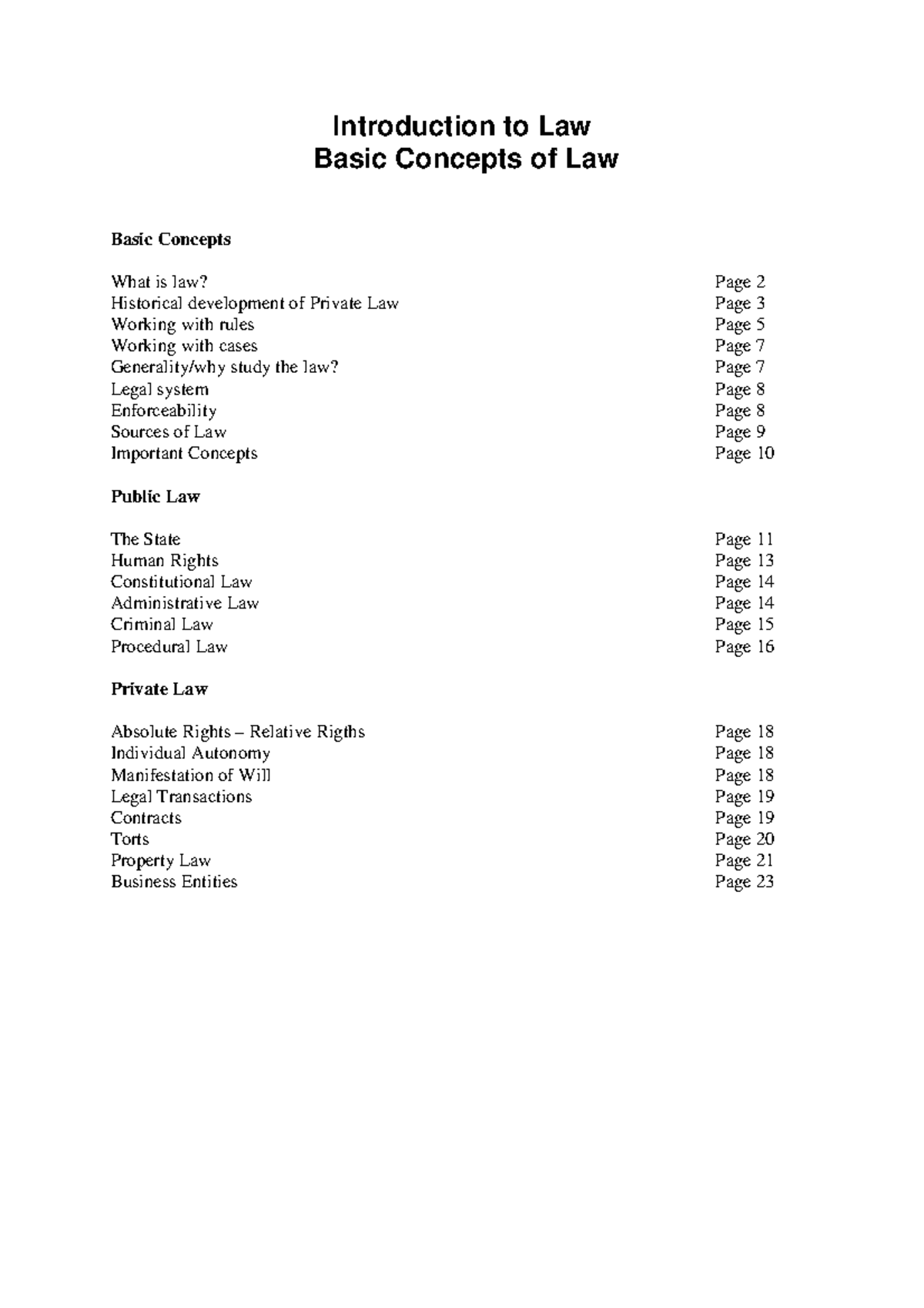 Week 2 Reading Basic Law Material Introduction To Law Basic 