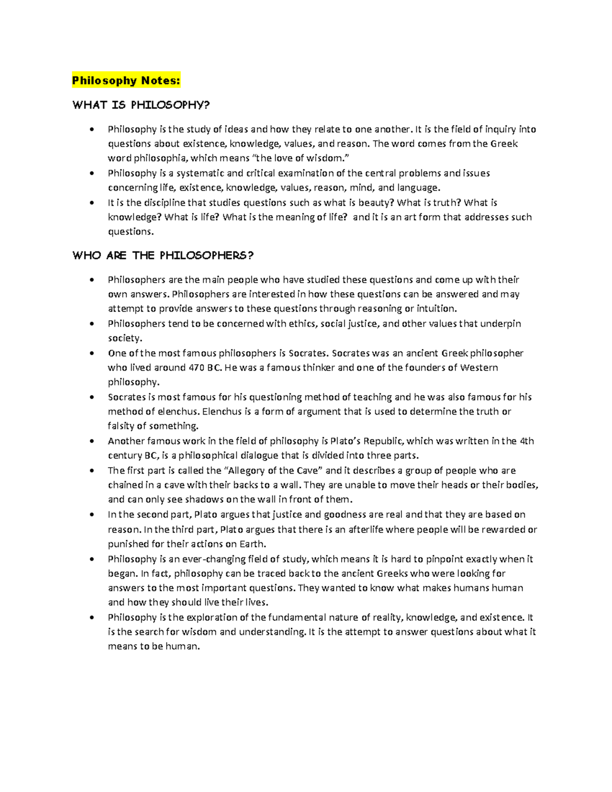 Philosophy-Notes - Philosophy Own Notes - Philosophy Notes: WHAT IS ...