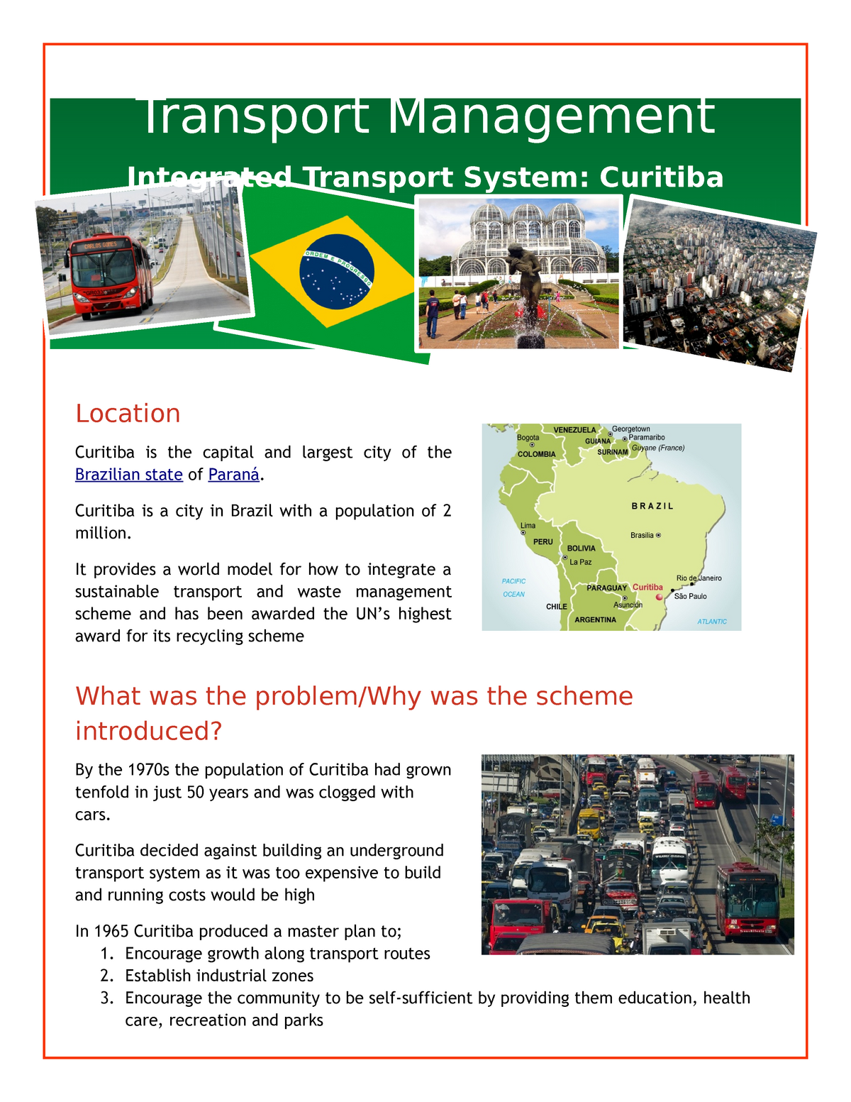 curitiba transport management case study