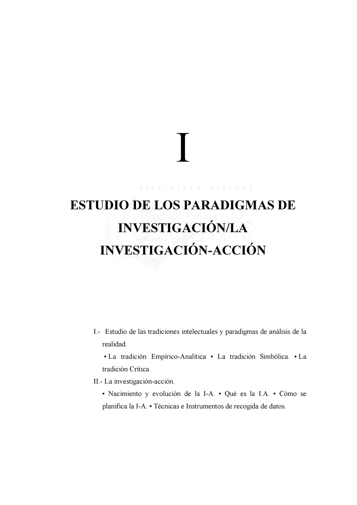 Estudio De Los Paradigmas - I ESTUDIO DE LOS PARADIGMAS DE INVESTIGACI ...