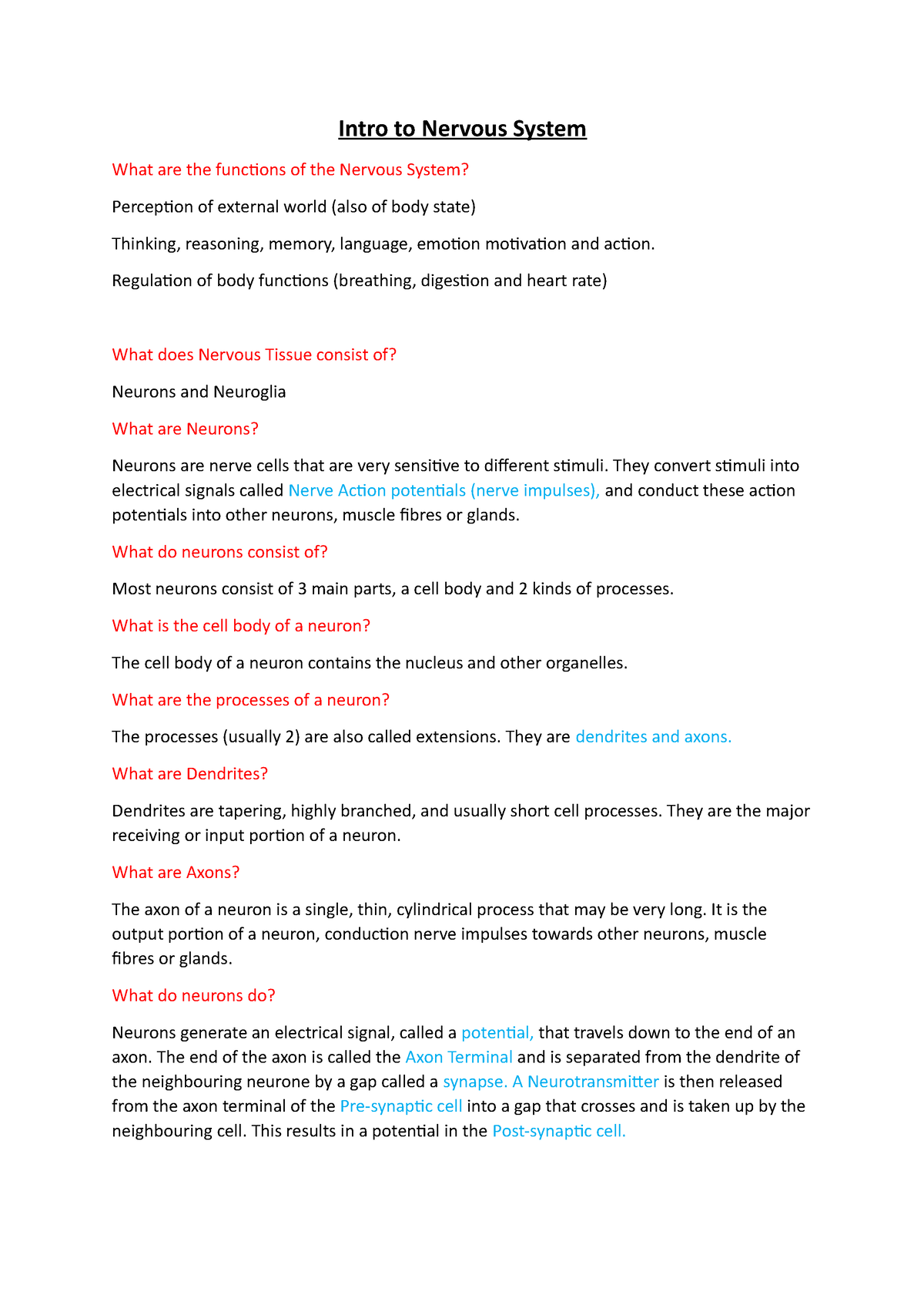 Ophthalmic Anatomy And Physiology B - Class Test 1 Revision Questions ...