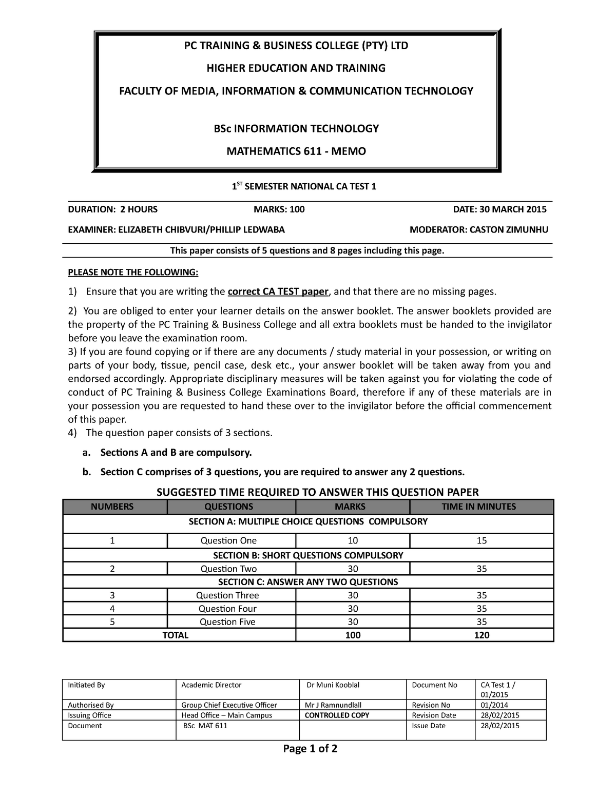 maths 511 assignment answers