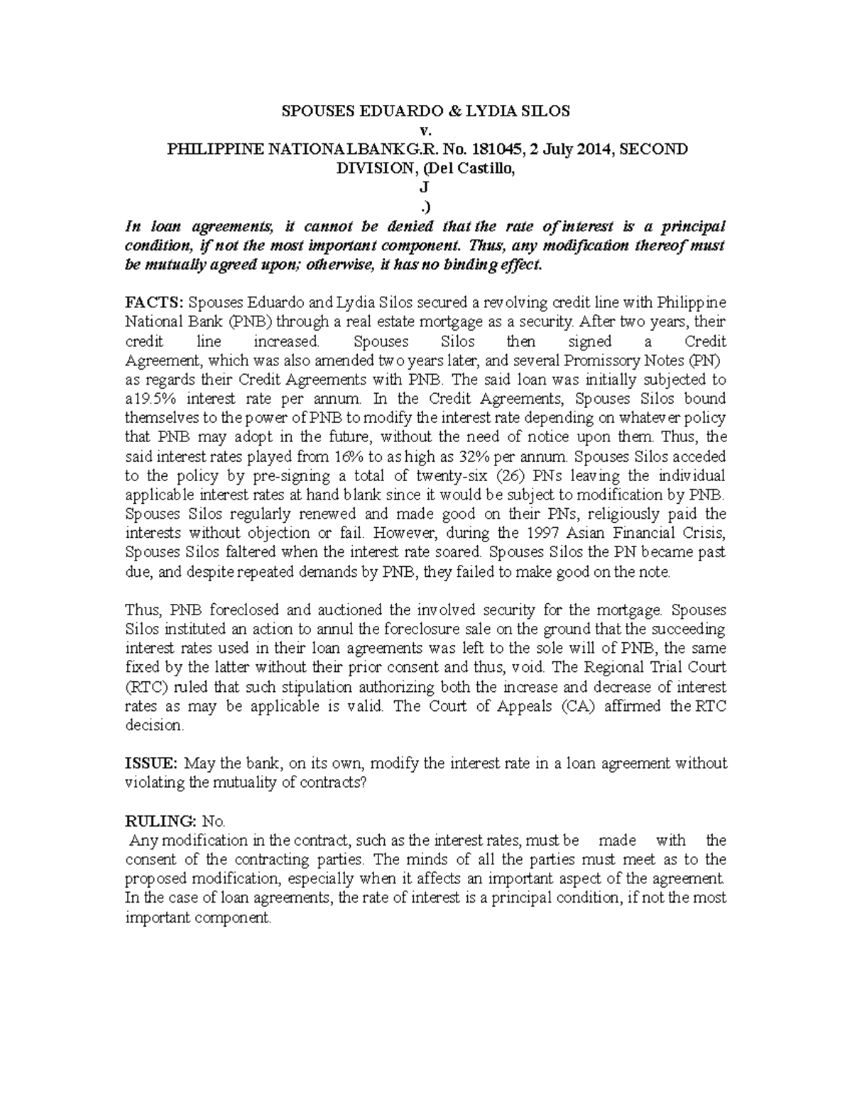 Silos-vs-pnb - credits to the following notes, activities, quizzes ...