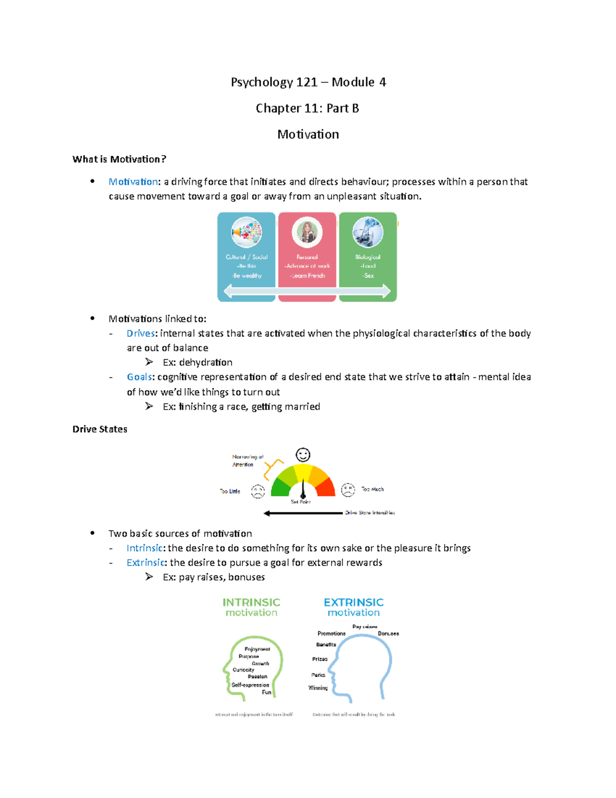 Chapter 11 - Part B - Lecture Notes 9 - Psychology 121 – Module 4 ...