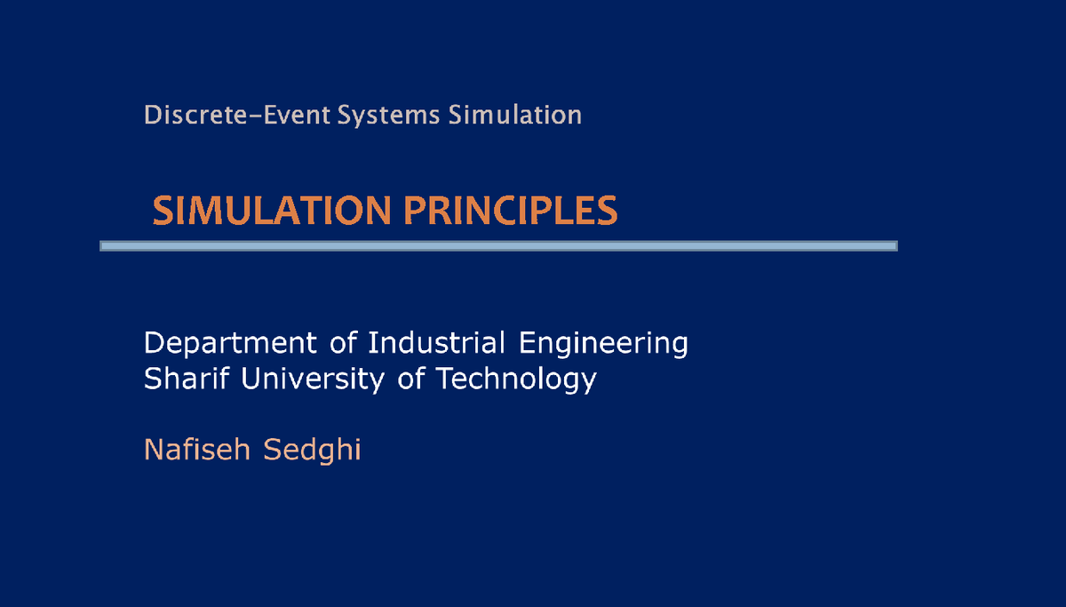 3.1 Simulation Principles -(Part 1) - computer simulation - Studocu