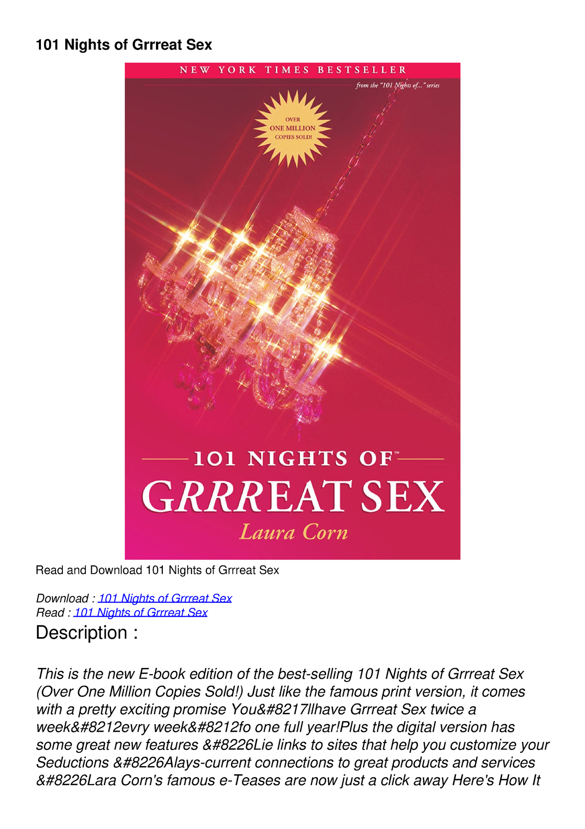 Pdfread 101 Nights Of Grrreat Sex 101 Nights Of Grrreat Sex Read And Download 101 Nights Of 