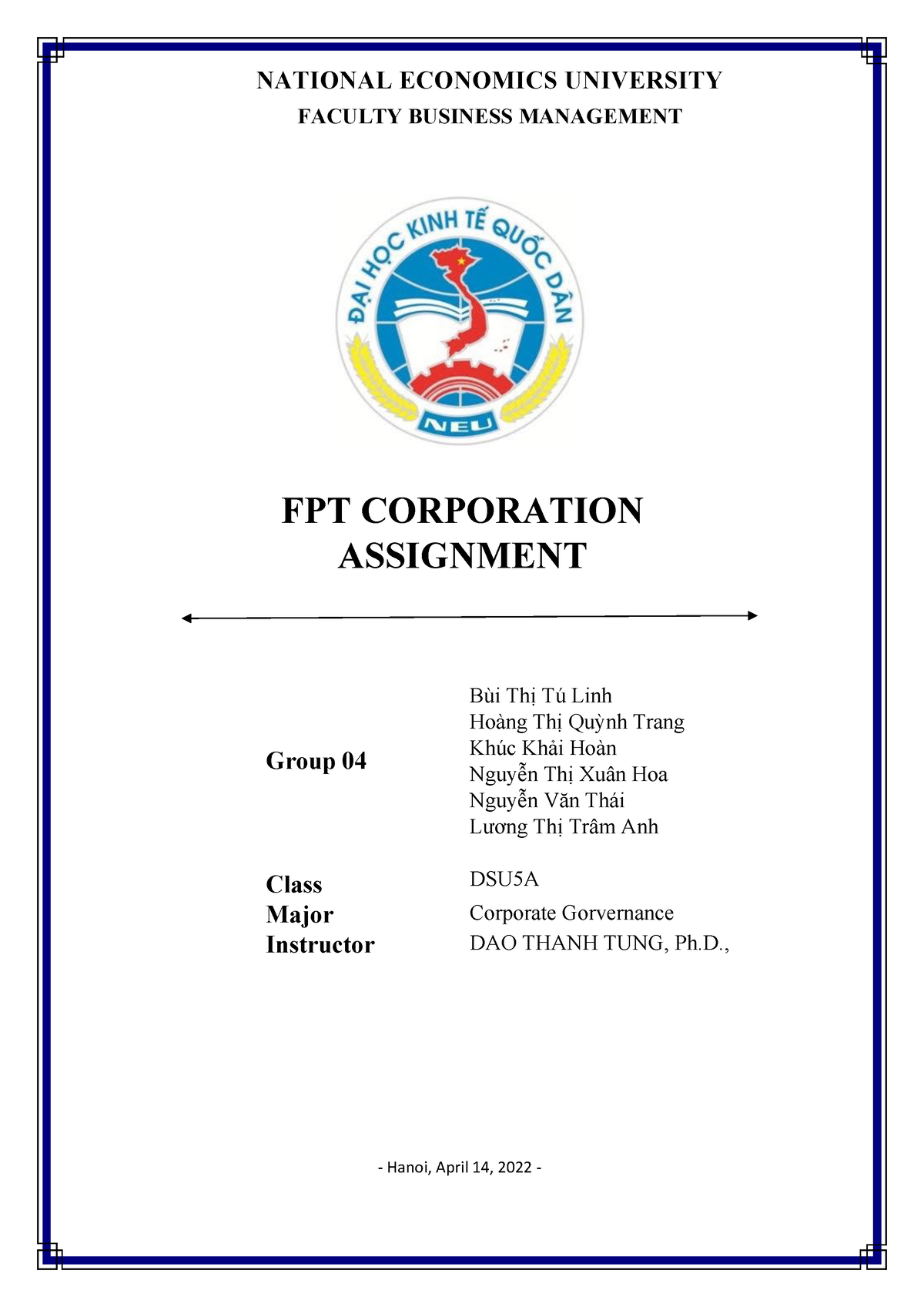 The Internal Governance Structure of FPT