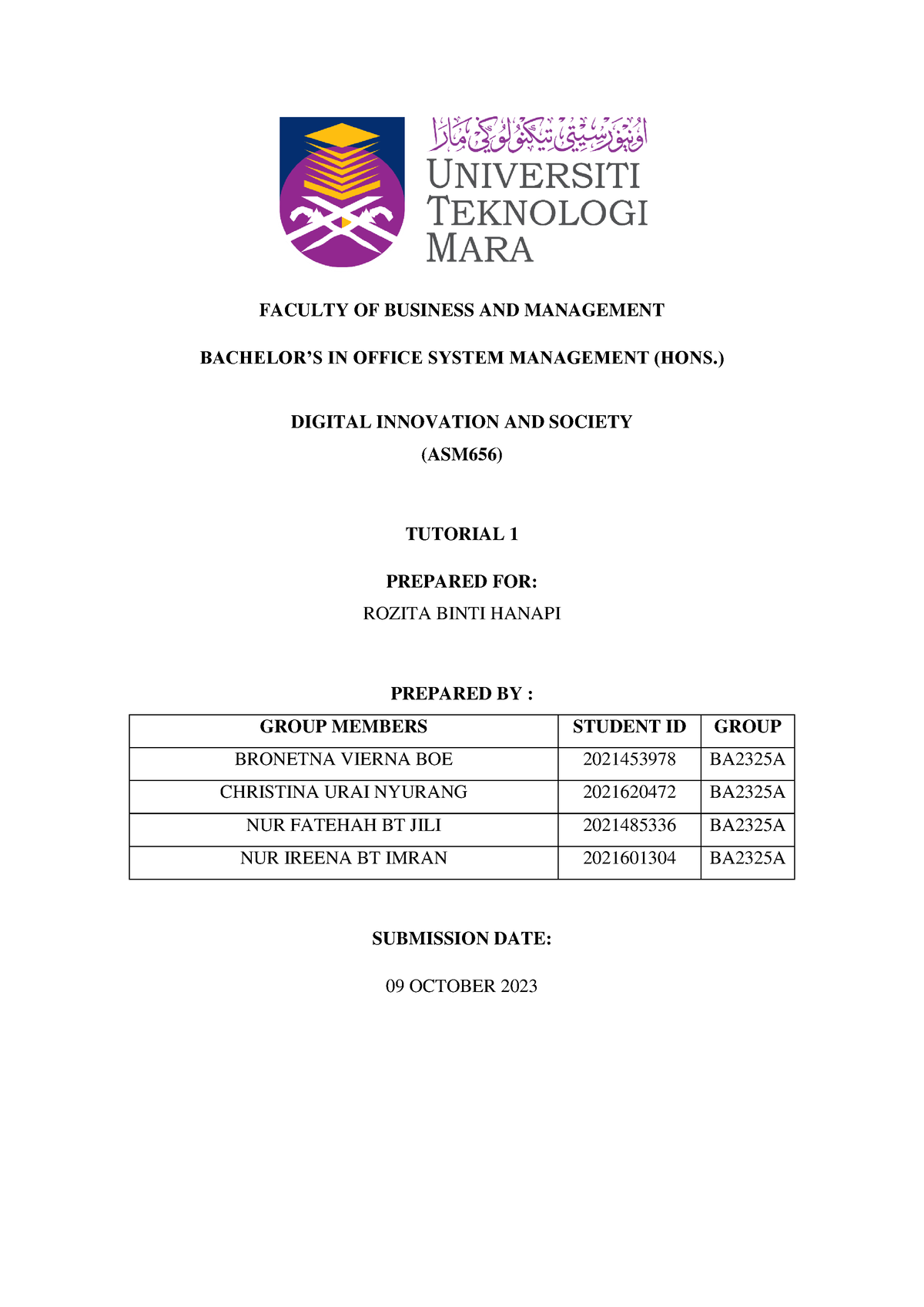 asm656 individual assignment 1