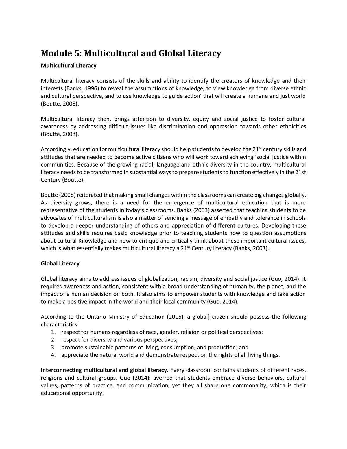 Module 5 Multicultural And Global Literacy - Module 5: Multicultural ...