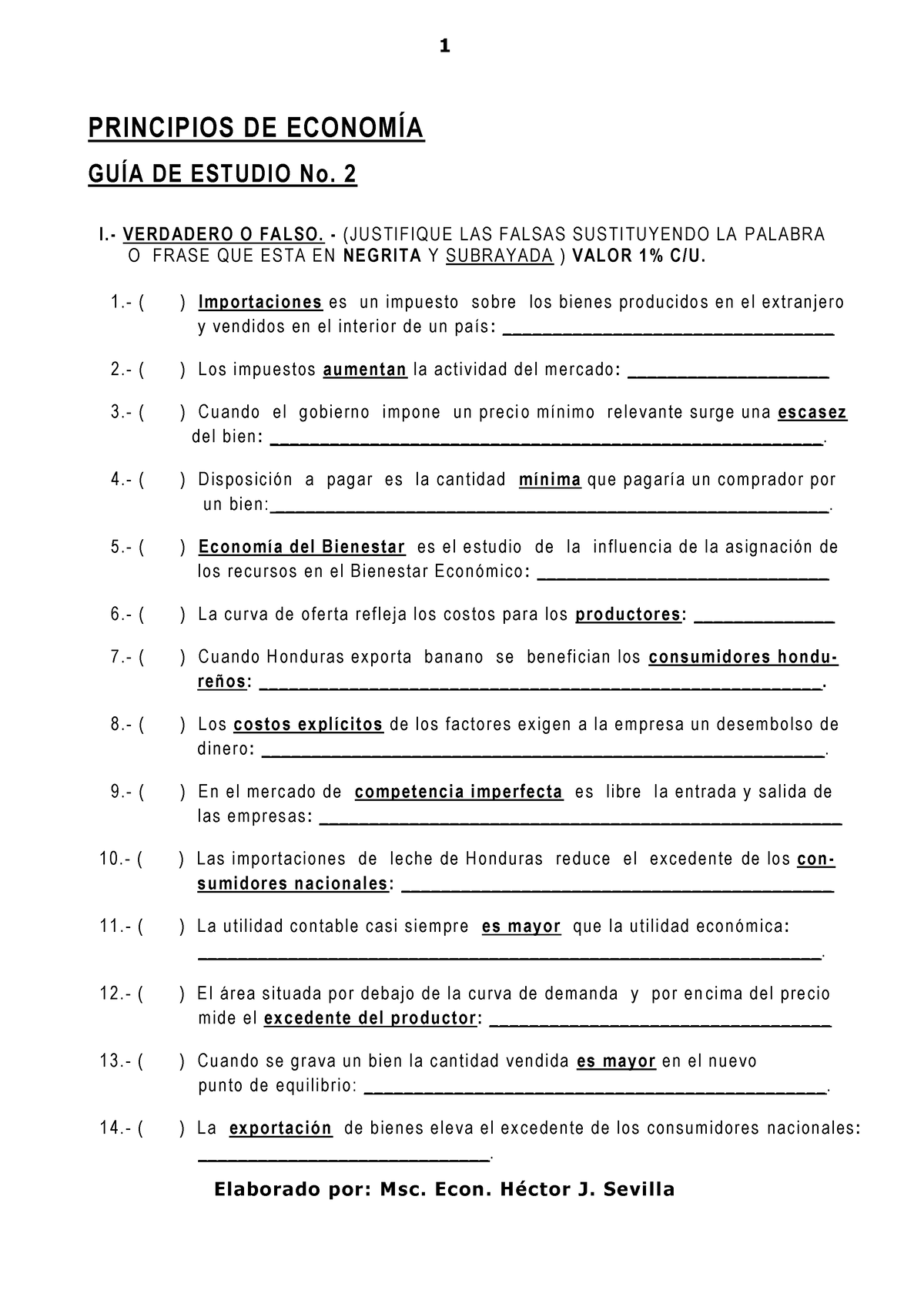 Guía De Ejercicios Segundo Parcial - PRINCIPIOS DE ECONOMÍA GUÍA DE ...