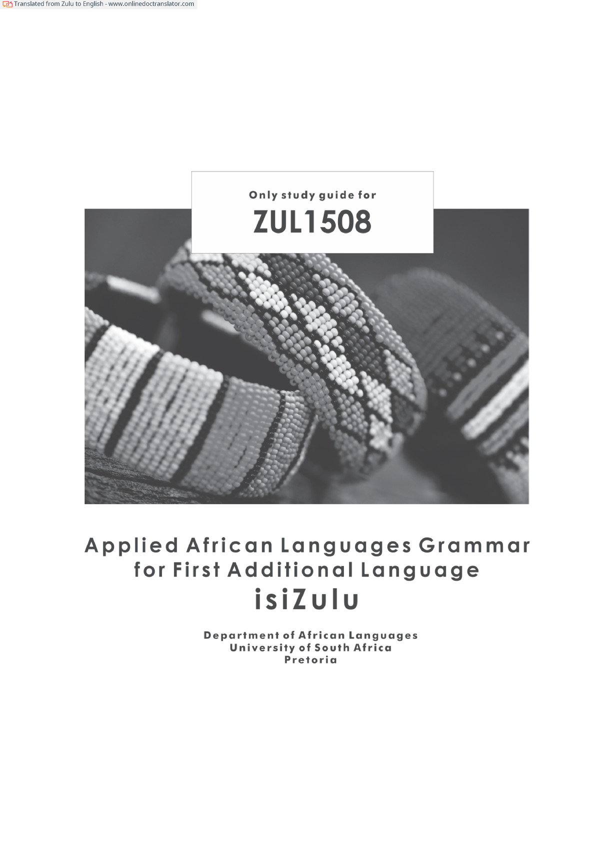 001 2019 4 B.zu.en - Unisa - Translated From Zulu To English ...