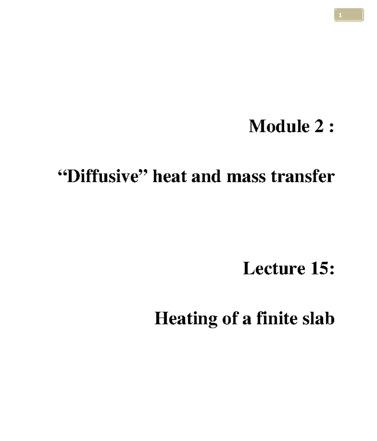 Adv Heat Mass L 15 - Lecture notes 15 - Heat and Mass Transfer - - StuDocu