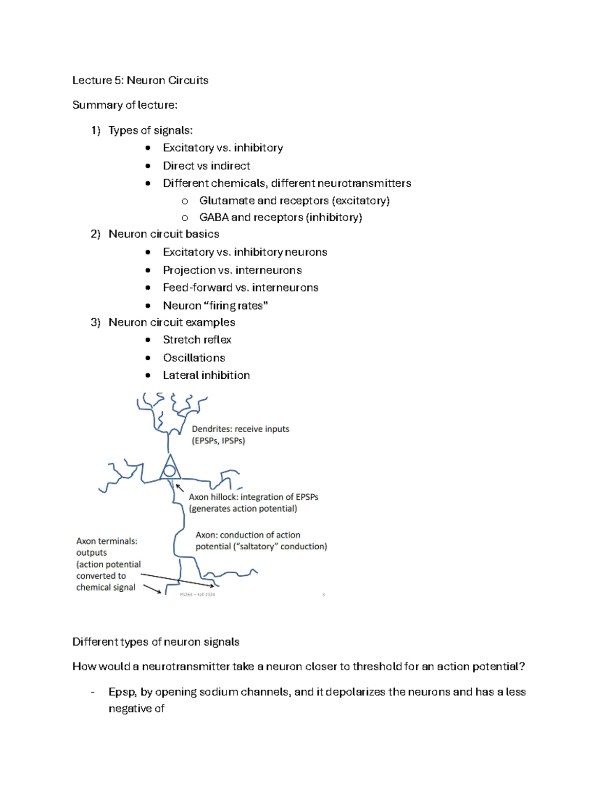 Week3-BN - Notes from Week 3 of the Behavioral Neuroscience - Lecture 5 ...