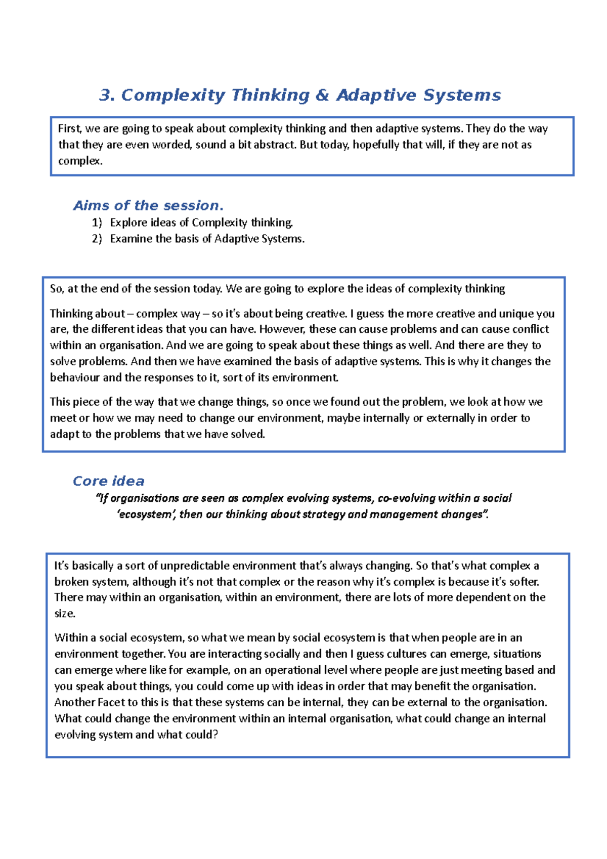 Complexity thinking and adaptive - 3. Complexity Thinking & Adaptive ...