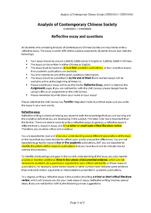 Final Research Essay Guidelines - Analysis of Contemporary Chinese ...