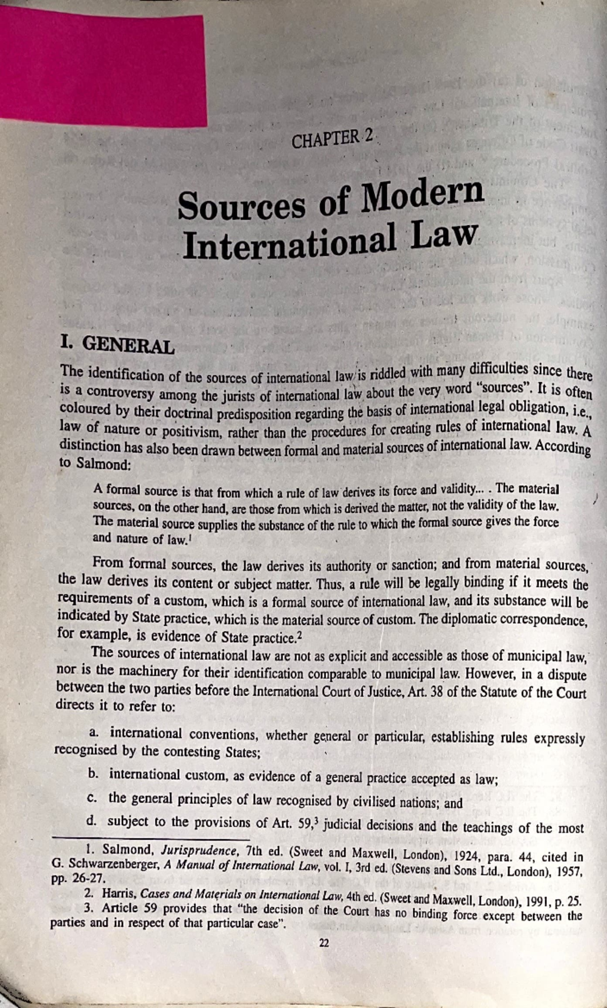 Sources of international law - Bachelors In Law - Studocu