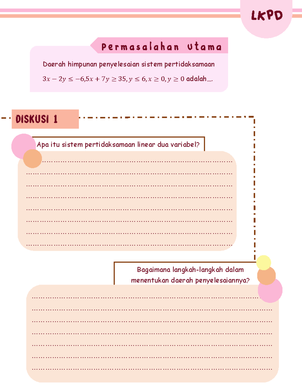Isi lkpd versi 1 - LKPD - Daerah himpunan penyelesaian sistem ...