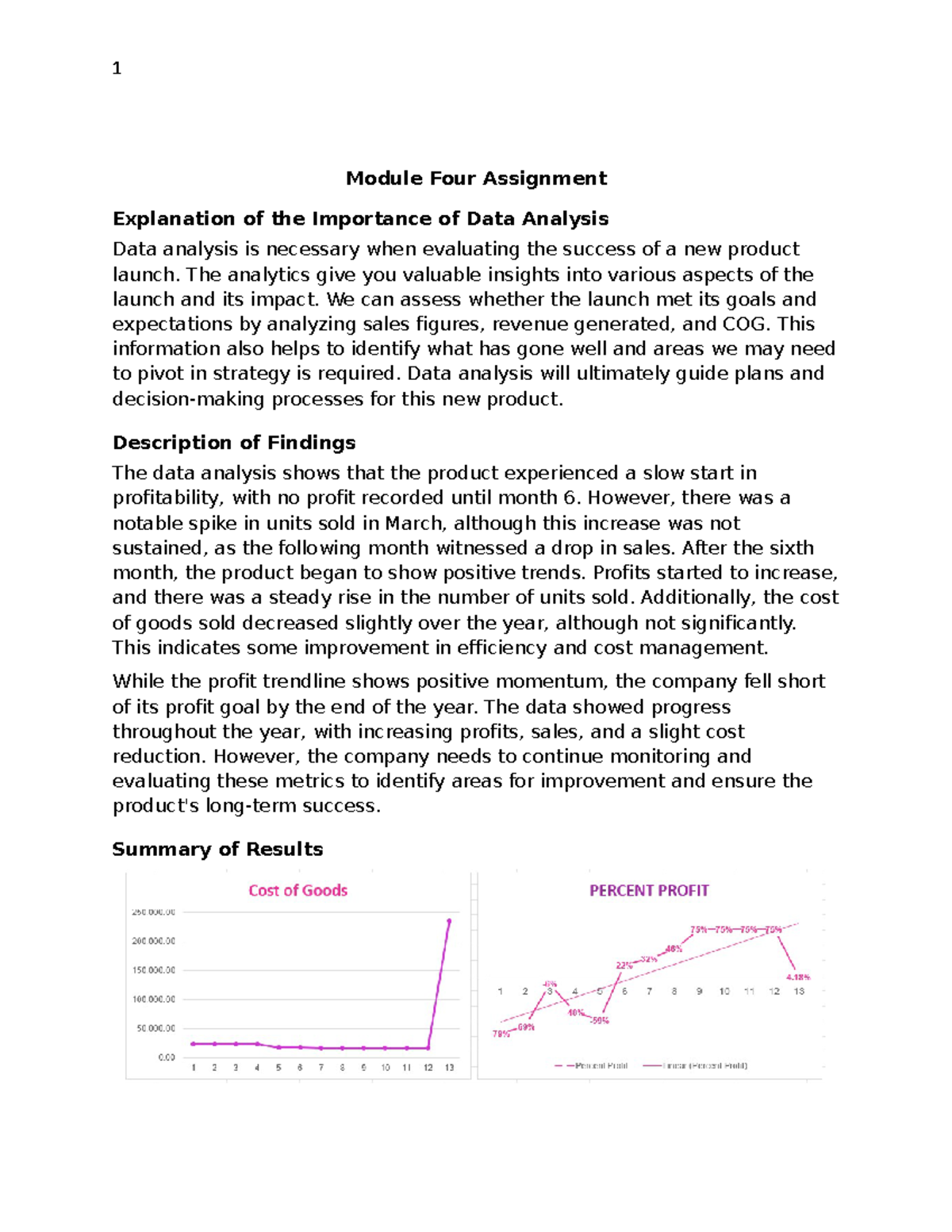 BUS225 Module Four Assignment docu - 1 Module Four Assignment ...