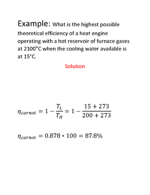 Example about reversing Heat engine - Example: A reversible heat engine ...