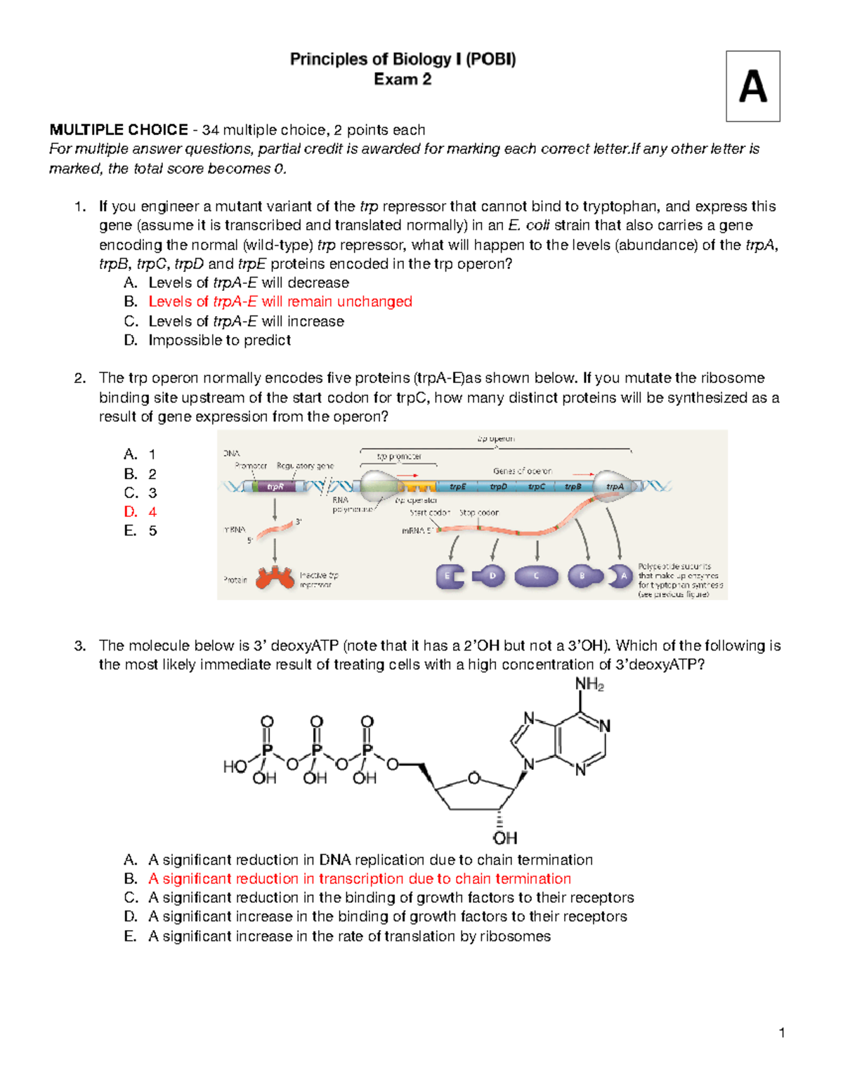 POB Exam 2A- KEY - Study material (pass exam key) - MULTIPLE CHOICE ...