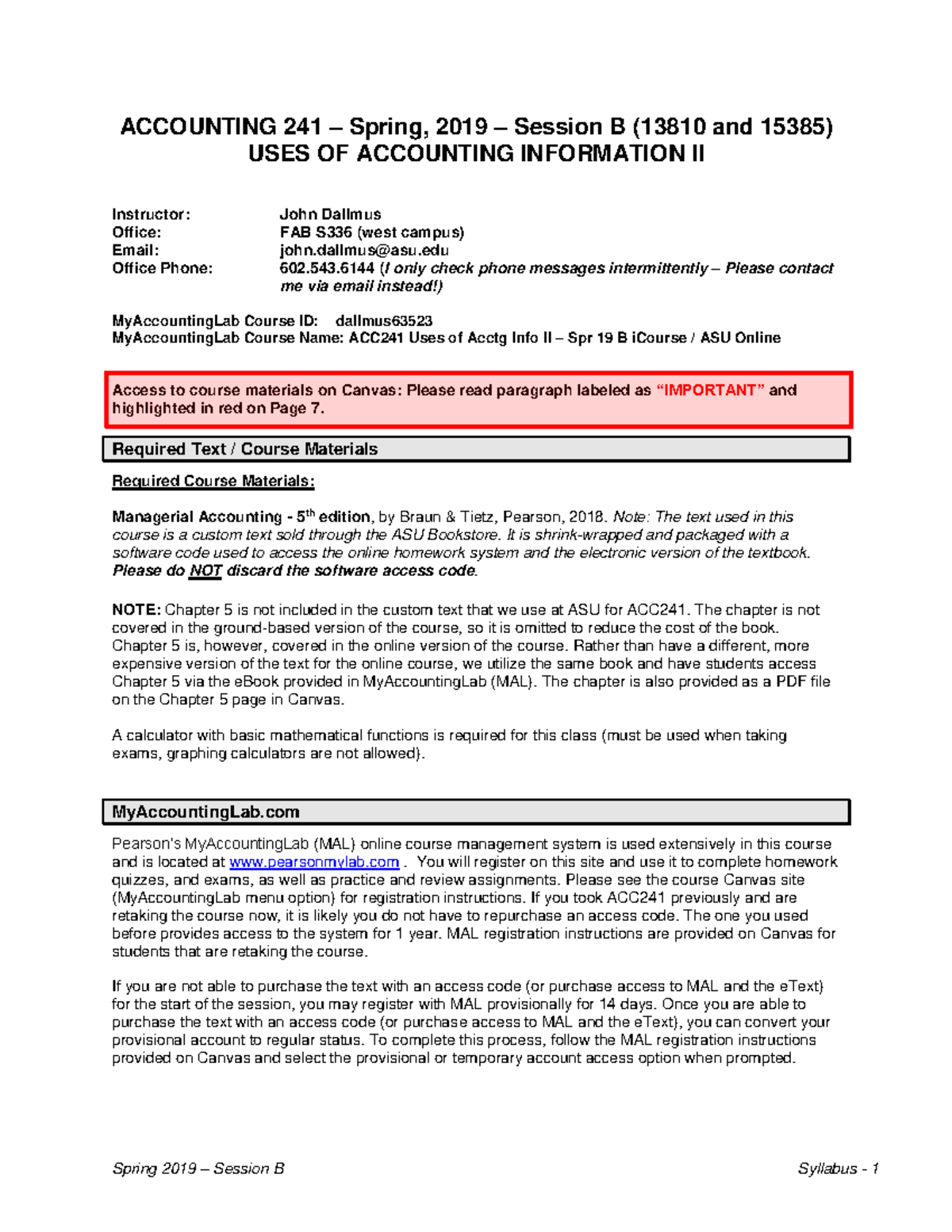 ACC241 i Course and ASU Online Syllabus Session B Spring 2019 - ACC 241 ...