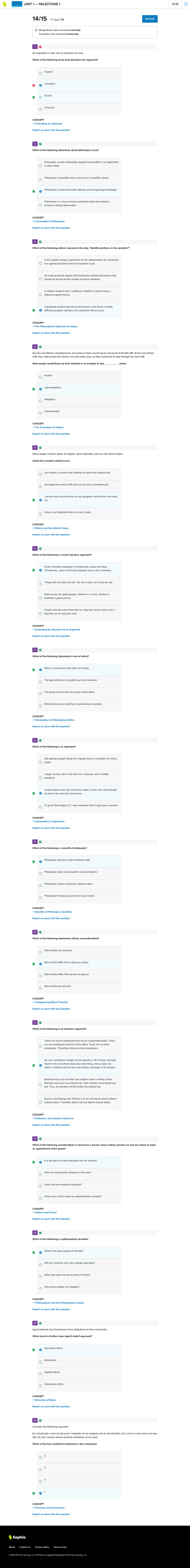 Milstone 1 - UNIT ONE EXAM - 1 CONCEPT → Evaluating an Argument 2 ...