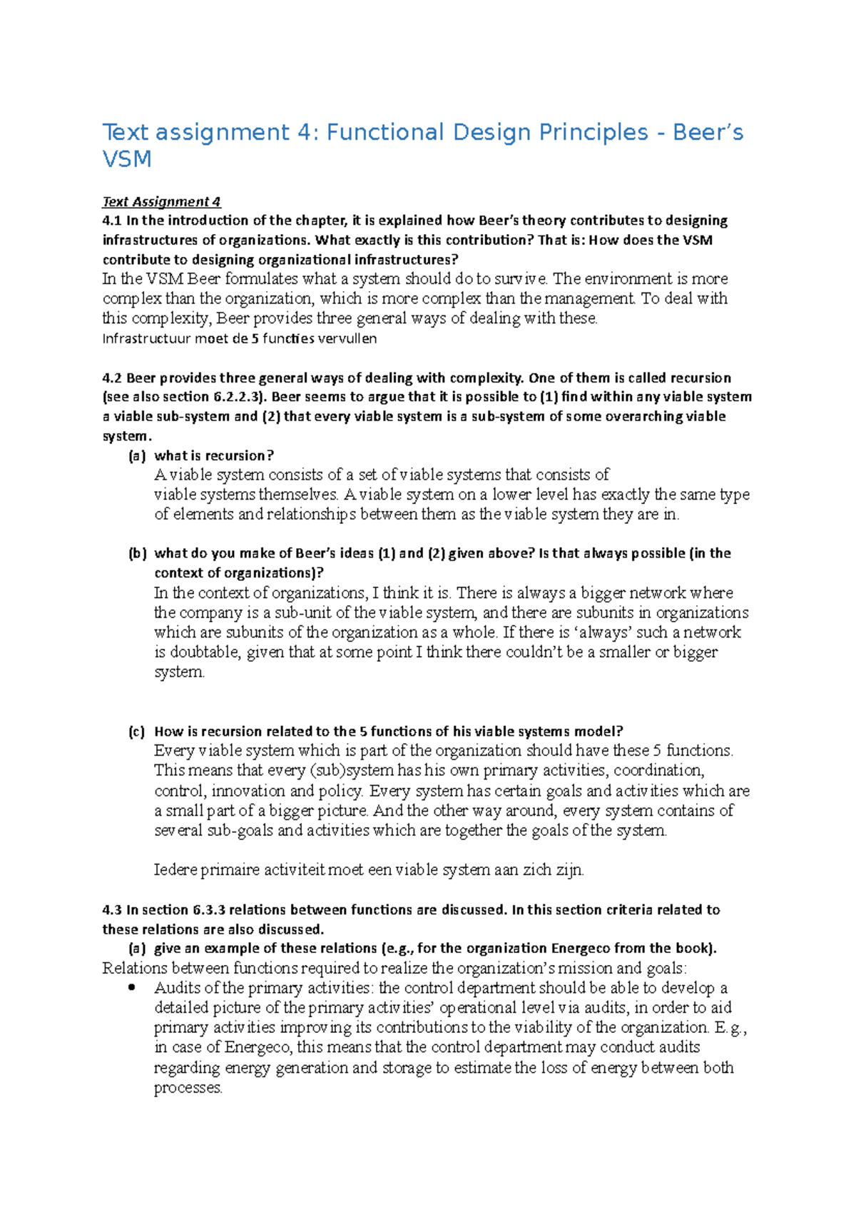Text assignment 4 Systeem theorie Radboud Universiteit Studeersnel