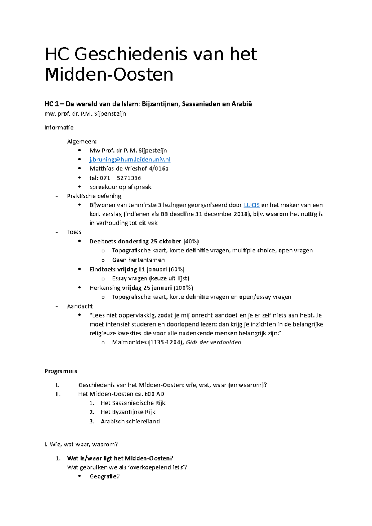 Hc Geschiedenis Van Het Midden Oosten 1 Studeersnel