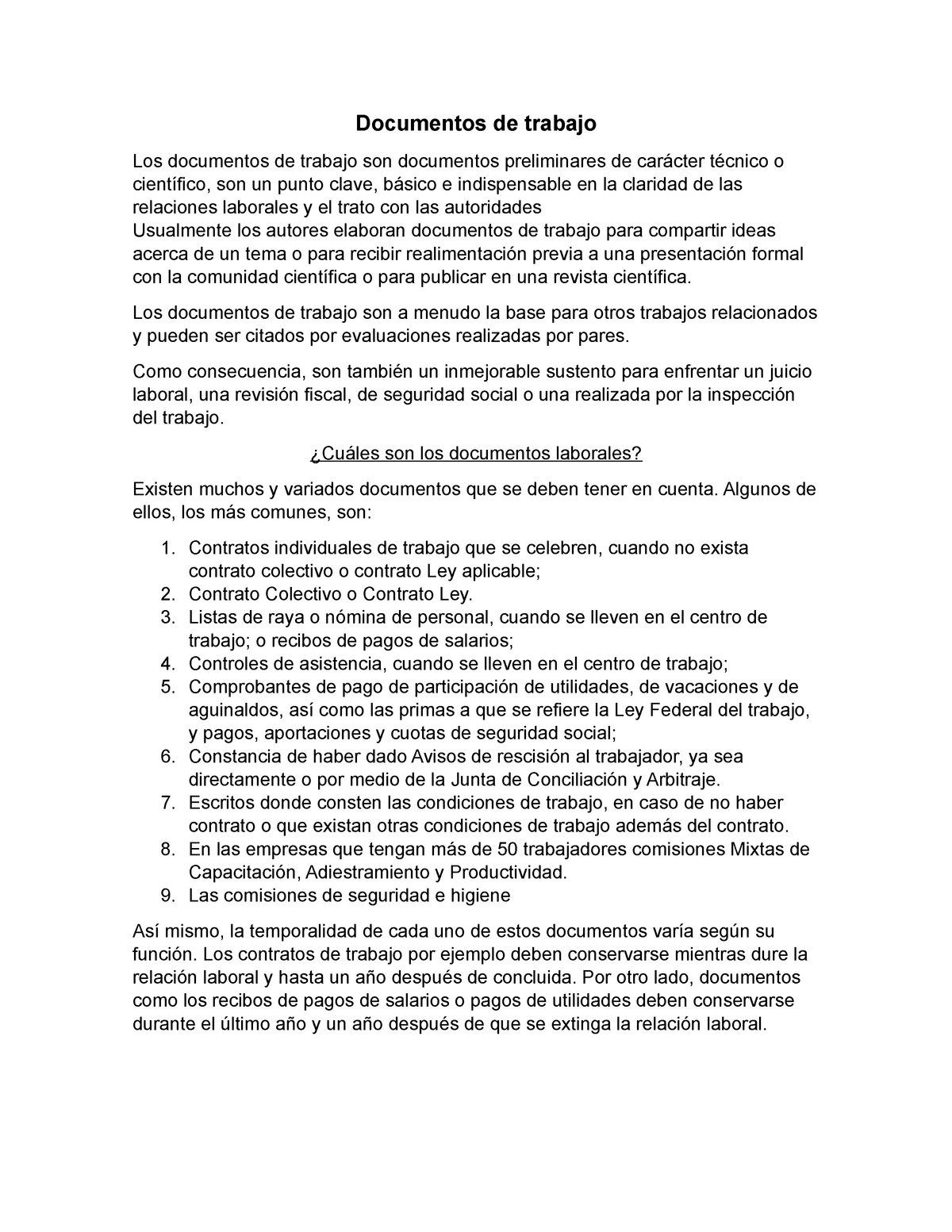 Tipos De Documentos De Trabajo Documentos De Trabajo Los Documentos De Trabajo Son Documentos 7837