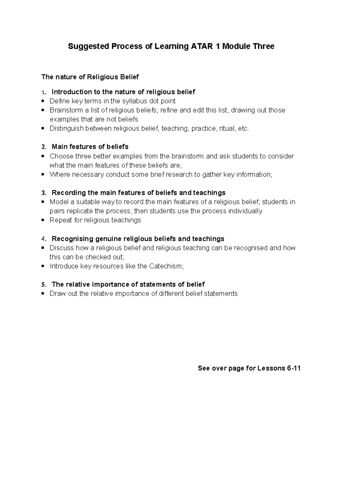 Suggested Process of Learning ATAR 1 Module 3 - Suggested Process of ...