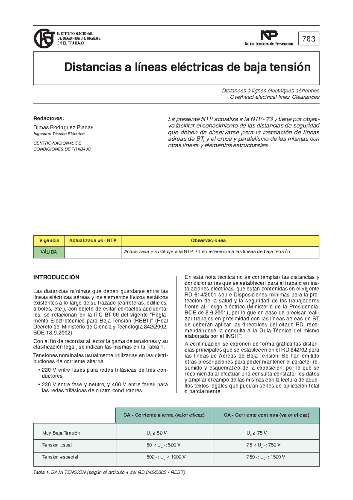 NTP 763 safasfasf 763 Notas Técnicas de Prevención INSTITUTO