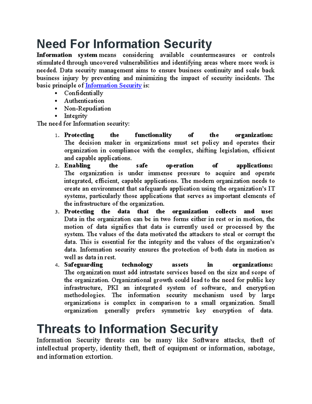 Need For Information Security(unit -1) - Need For Information Security ...