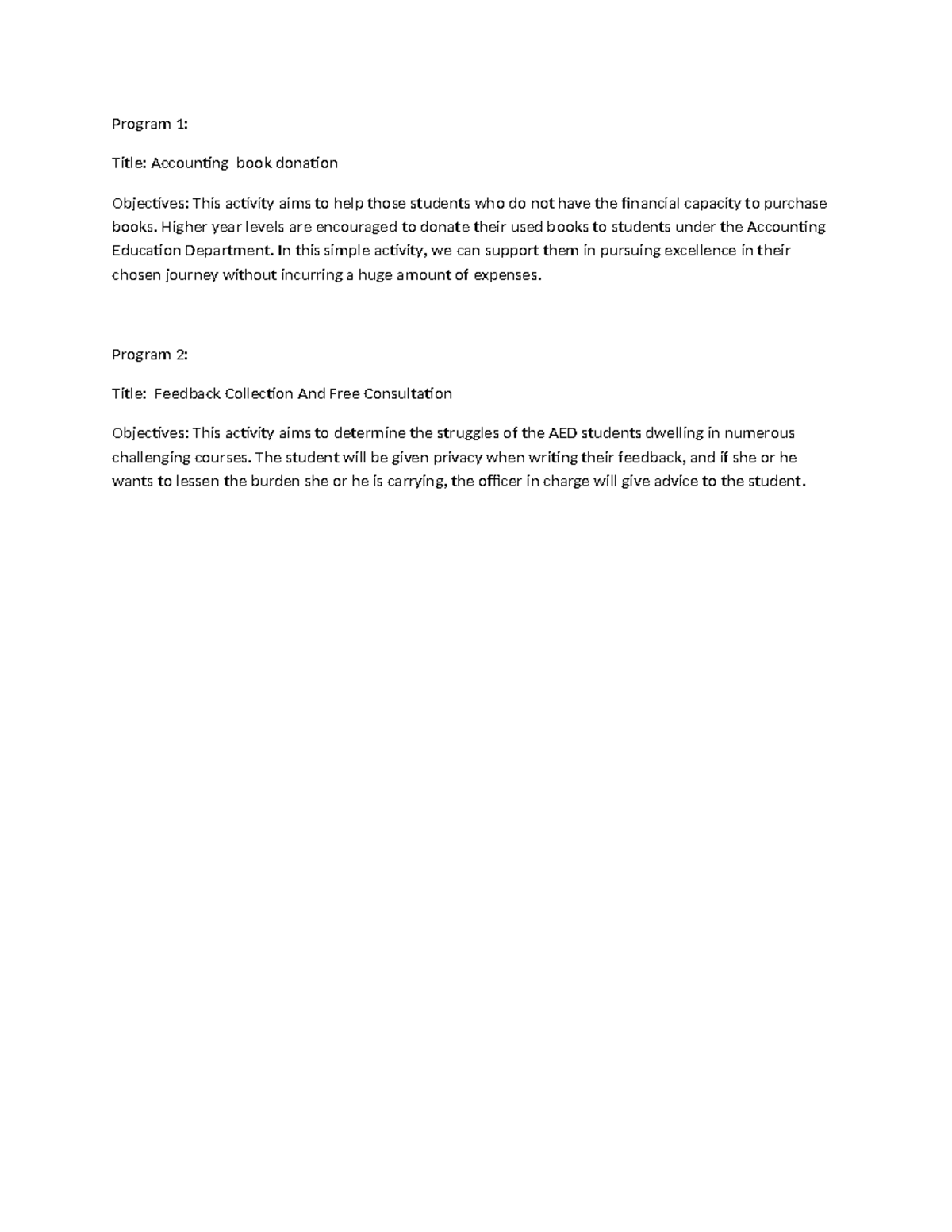 Program 1-WPS Office - Sample paper - Program 1: Title: Accounting book ...