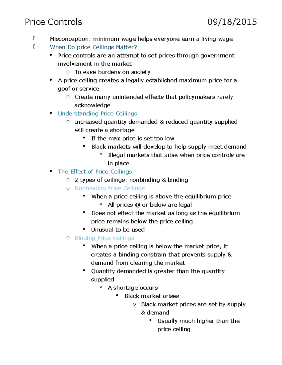 All About Price Controls - Price Controls Misconception: Minimum Wage ...