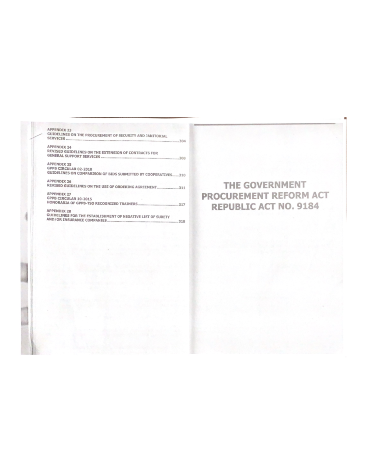THE Government Procurement Reform ACT Republic ACT NO - APPENDIX 23 ...