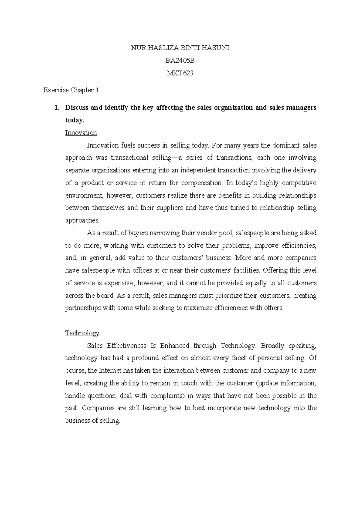 Chap1 Answer - Individual Assignment - NUR HASLIZA BINTI HASUNI BA2405B ...