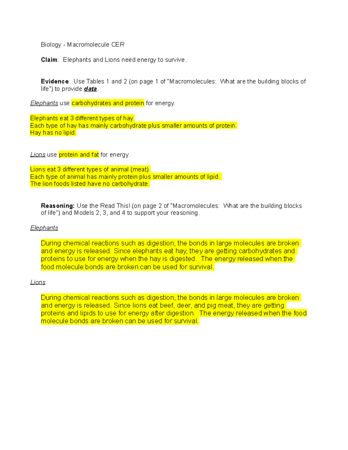 Building Macromolecules Worksheet Answers