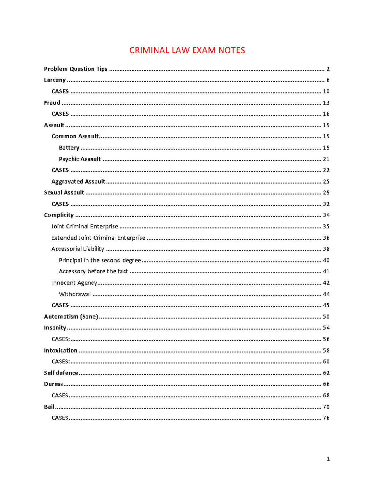 Hd criminal law and procedure notes 1 - CRIMINAL LAW EXAM NOTES Problem ...