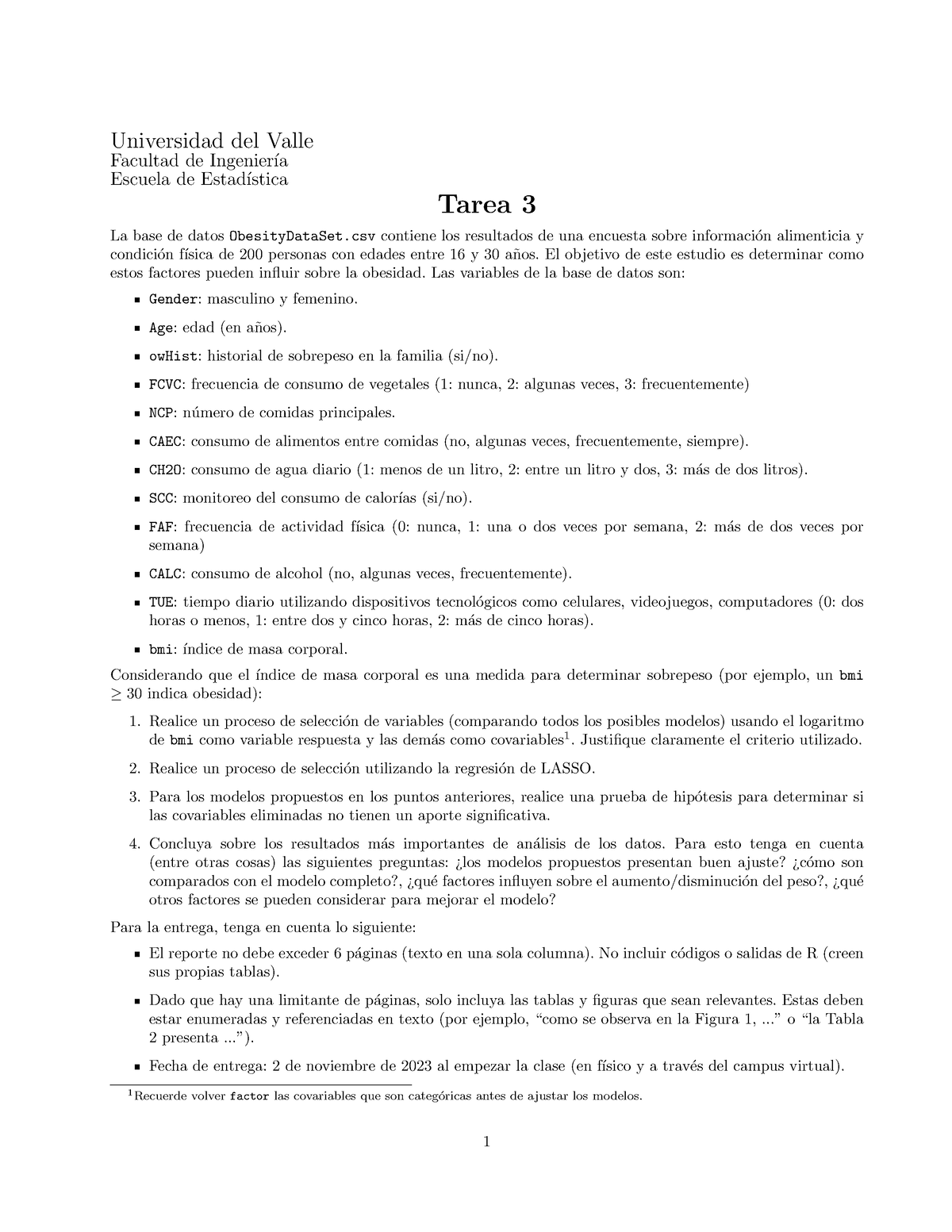 Tarea 3 - Denada - Universidad Del Valle Facultad De Ingenier ́ıa ...