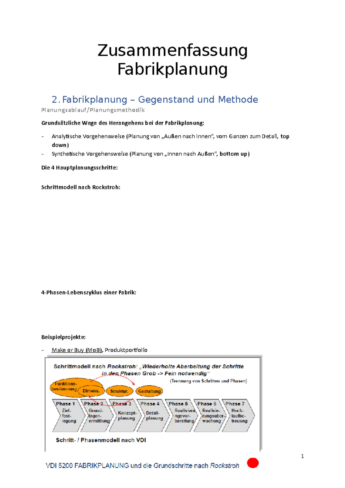 Zusammenfassung Fabrikplanung 19-20 - Zusammenfassung Fabrikplanung 2 ...