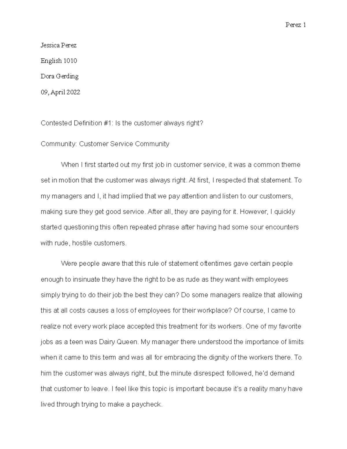 M5 Contested Definition Topics Discussion - Jessica Perez English 1010 ...