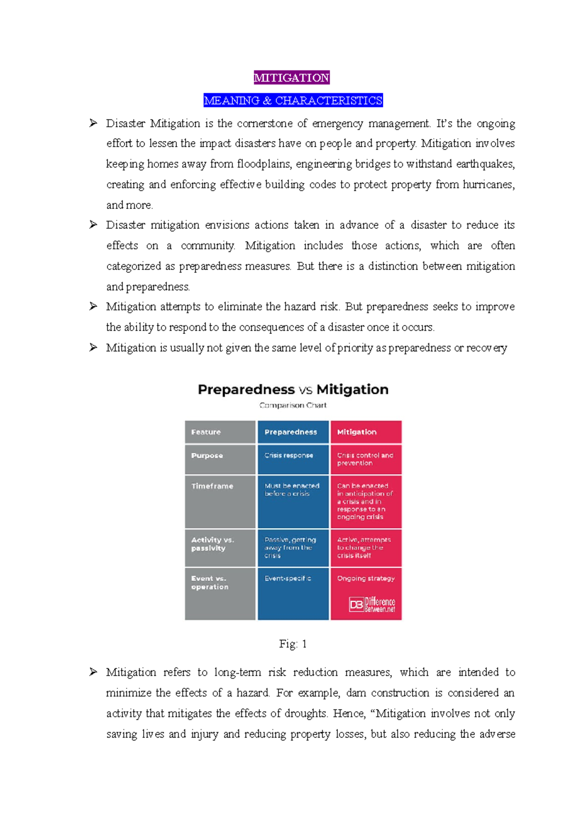 DM m 4 - The note is no disaster management - MITIGATION MEANING ...