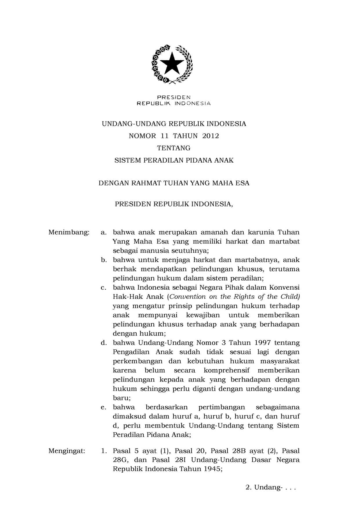 UU Nomor 11 Tahun 2012 - UNDANG-UNDANG REPUBLIK INDONESIA NOMOR 11 ...