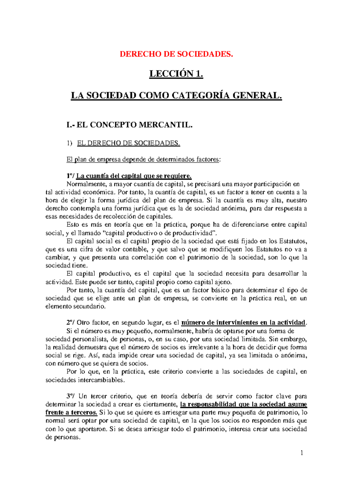 TEMA 1. LA Sociedad COMO Categoría General - Derecho De Las Sociedades ...