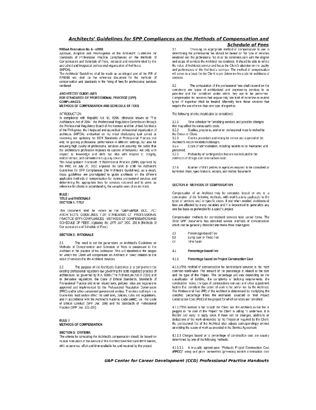 Architects Guidelines Condensed Version - BS Architecture - Studocu