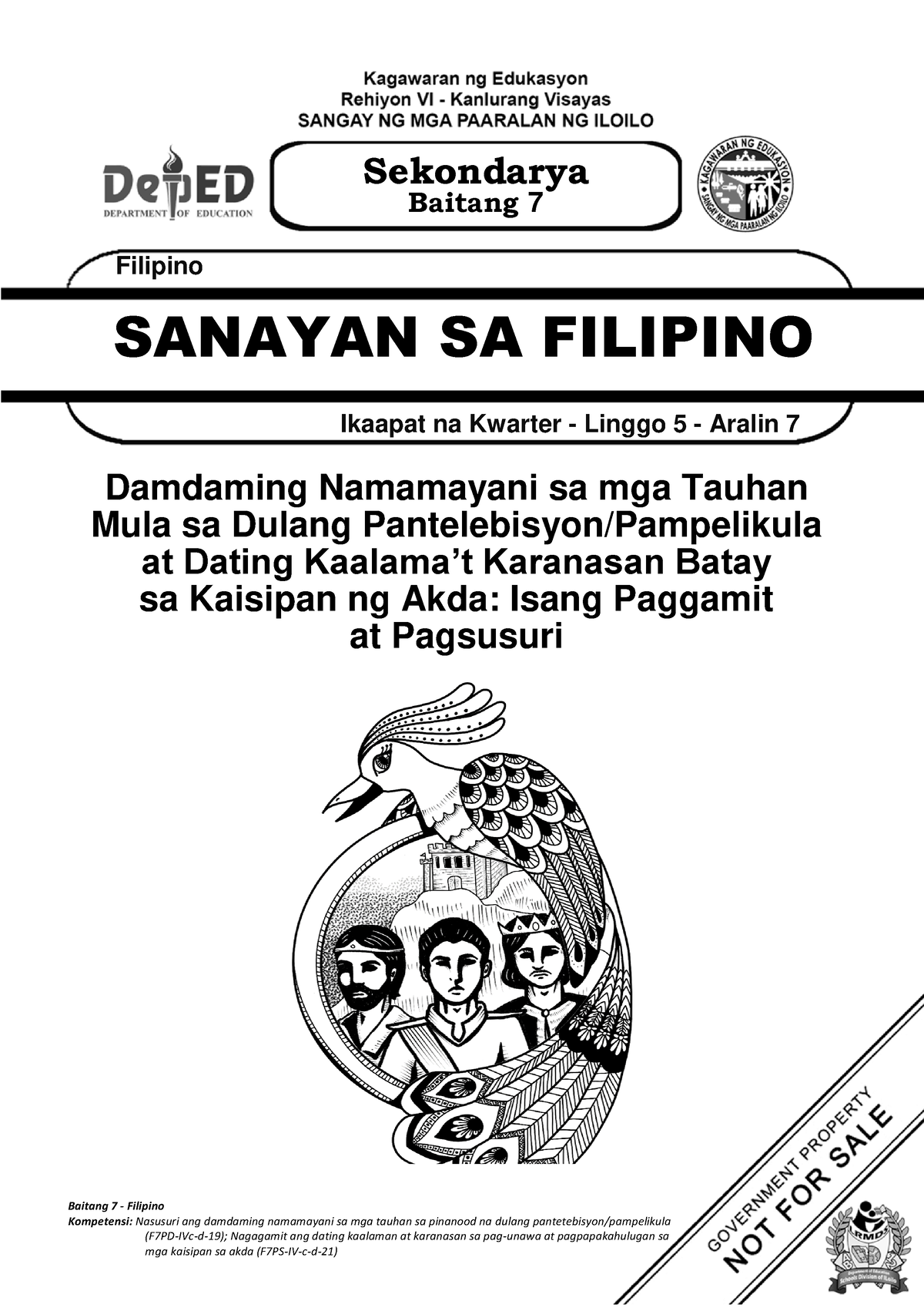 Fil7 Q4 Wk5 Aral7 Baitang 7 Filipino Kompetensi Nasusuri Ang