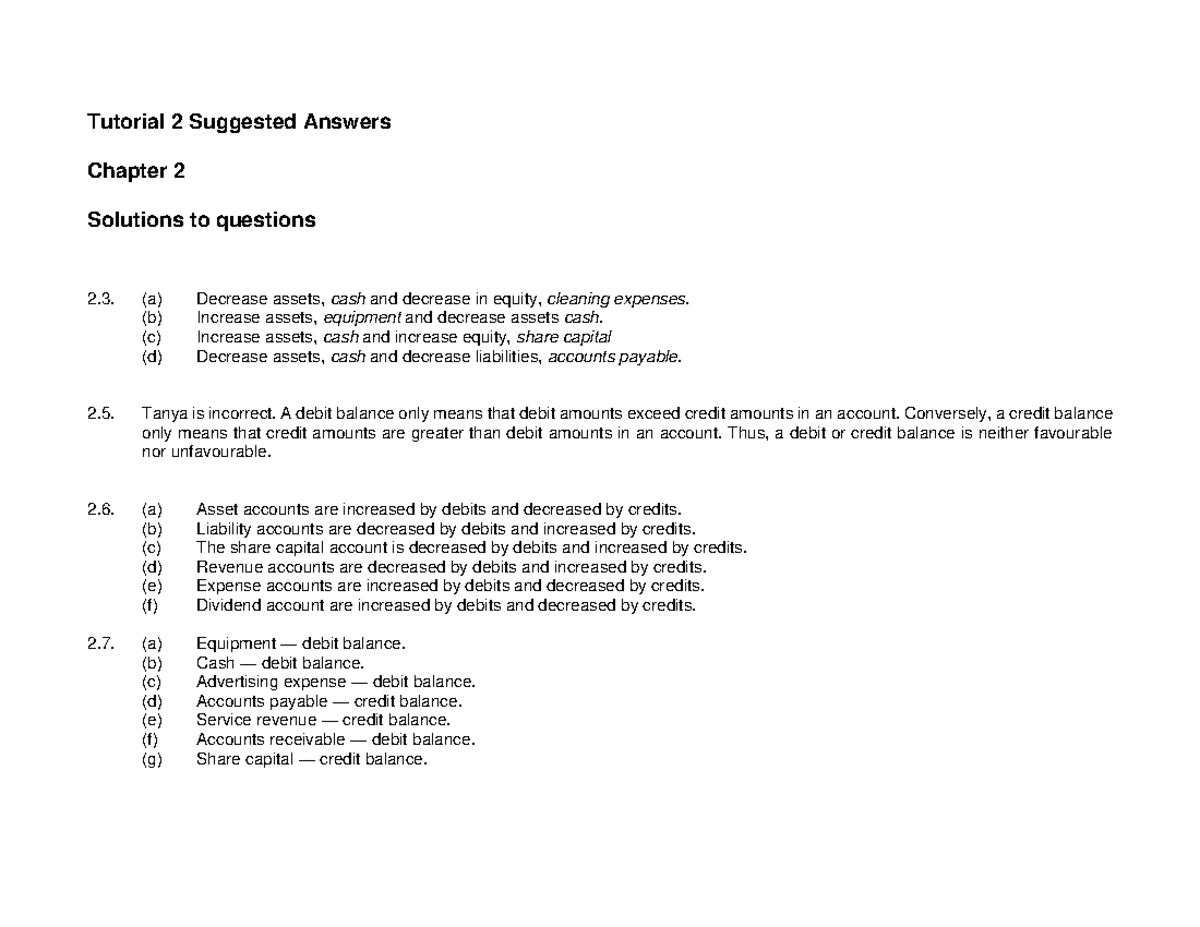 Financial Accounting And Analysis_Tutorial 2 Suggested Answers Week 2 ...